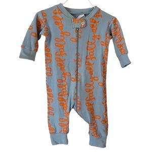 Grace & James Blue Footed Sleeper With Fall Y’all Written In Orange Sz 6 Months
